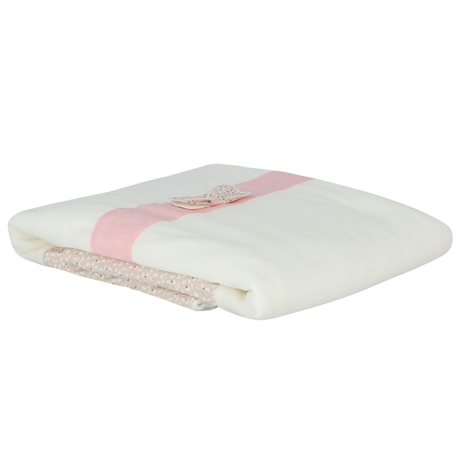 Baby Girls Ivory & Pink Blanket, 1, hi-res